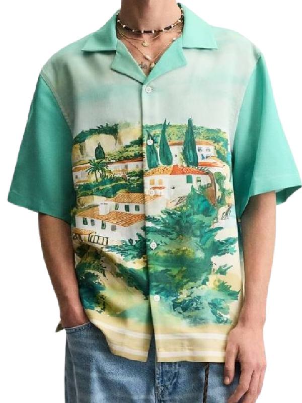 Love Island UK Boris Vidovic Landscape Printed Shirt Clanton Jacket
