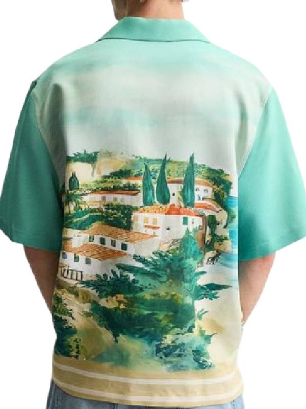 Love Island UK Boris Vidovic Landscape Printed Shirt Clanton Jacket