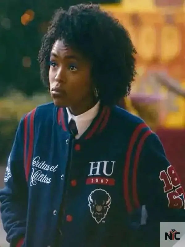 Lovie Simone Forever S01 Blue Varsity Jacket Clanton Jacket