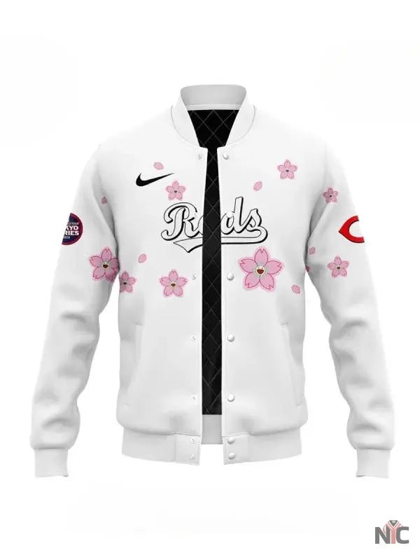 MLB Tokyo Series 2025 Cincinnati Reds Varsity Jacket Clanton Jacket