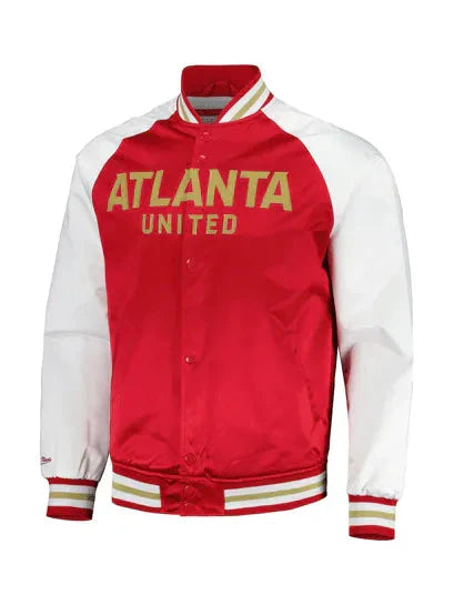MLS Atlanta United FC Red Satin Varsity Jacket Clanton Jacket