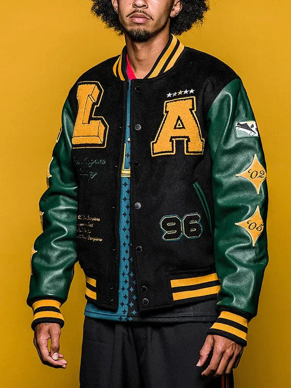MLS Team LA Galaxy Black Wool Varsity Jacket Clanton Jacket