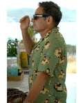 Malice S01 David Duchovny Green Orchid Print Shirt