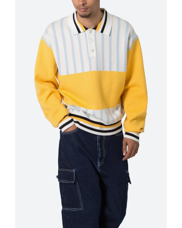 House Of Payne S14 Larramie Doc Shaw Knitted Stripe Polo Shirt