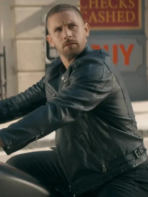 Man with No Past Adam Woodward Black Leather Jacket Clanton Jacket