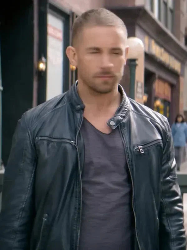 Man with No Past Adam Woodward Black Leather Jacket Clanton Jacket