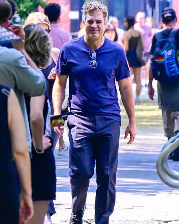 Mark Ruffalo NYC Blue T-Shirt Clanton Jacket