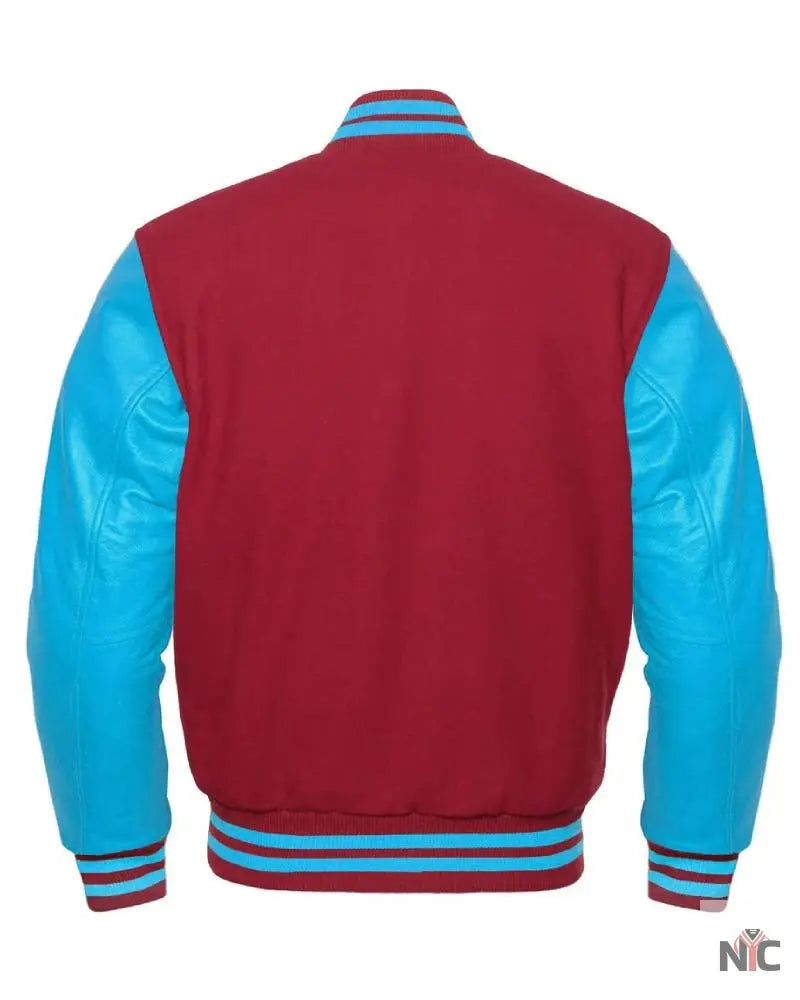 Maroon And Blue Varsity Letterman Jacket Clanton Jacket