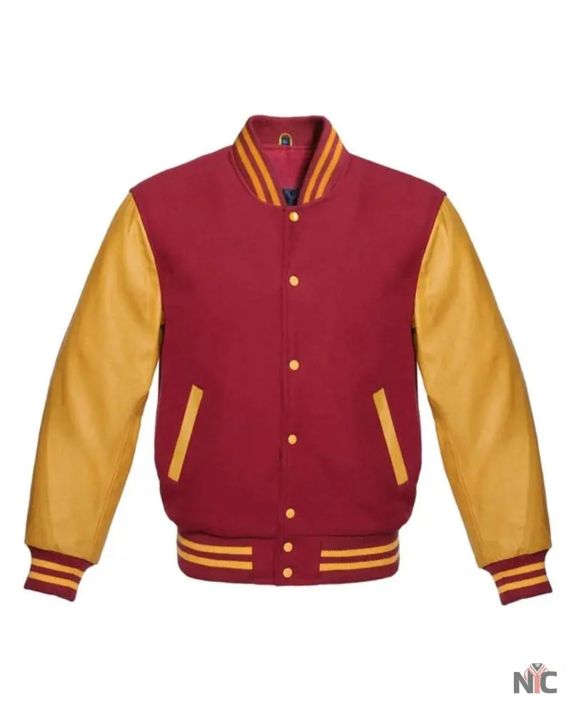 Maroon And Gold Varsity Jacket Clanton Jacket