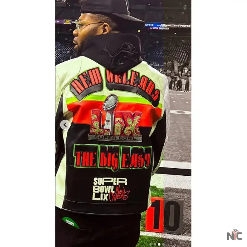 Master P Super Bowl 2025 Leather Jacket Clanton Jacket