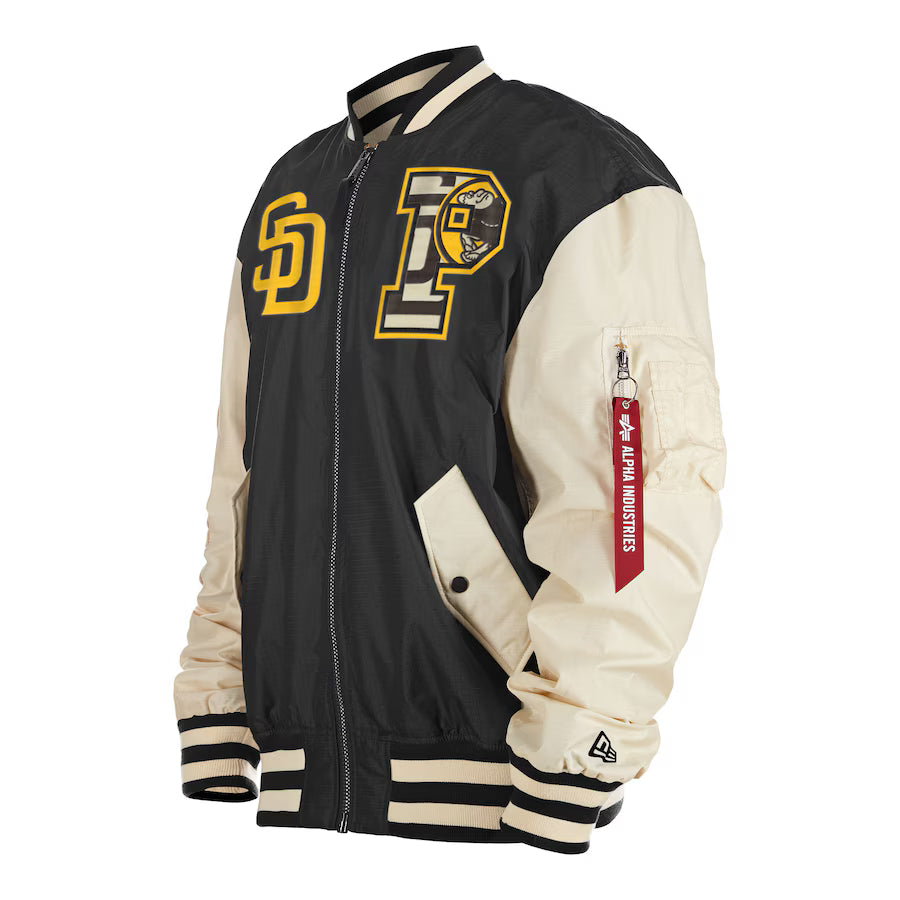 Men's San Diego Padres New Era x Alpha Industries Full-Zip Bomber Jacket Clanton Jacket