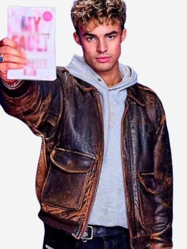 Matthew Broome My Fault London Distressed Leather Jacket Clanton Jacket