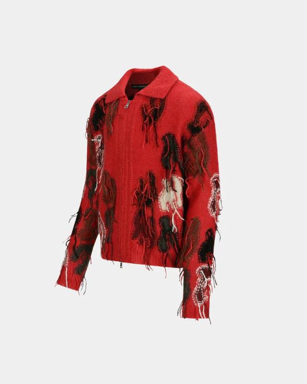 Sistas S09 Brian Jordan Jr. Red Intarisa Zip-Up Cardigan