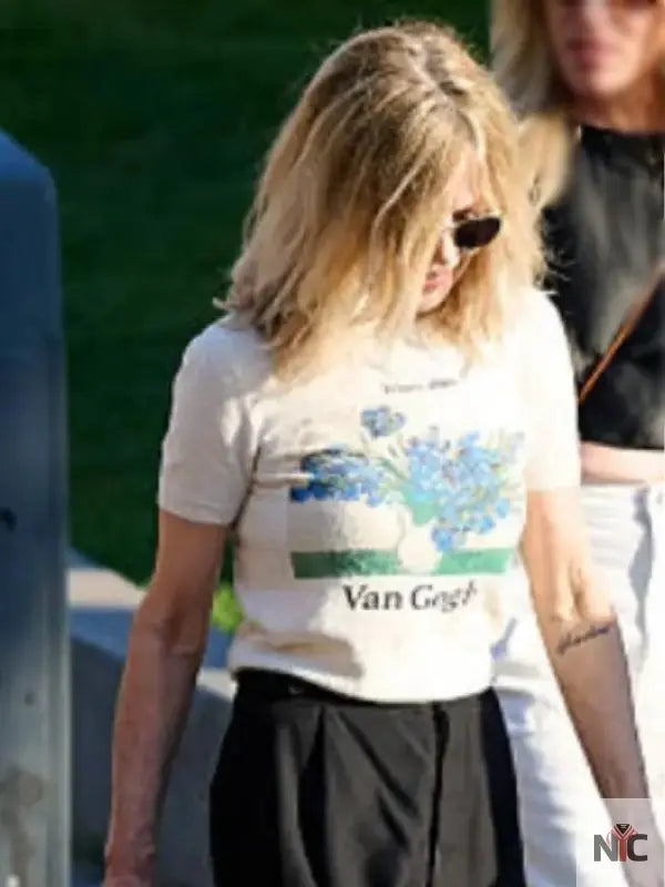 Meg Ryan Madrid 2025 White T-Shirt Clanton Jacket