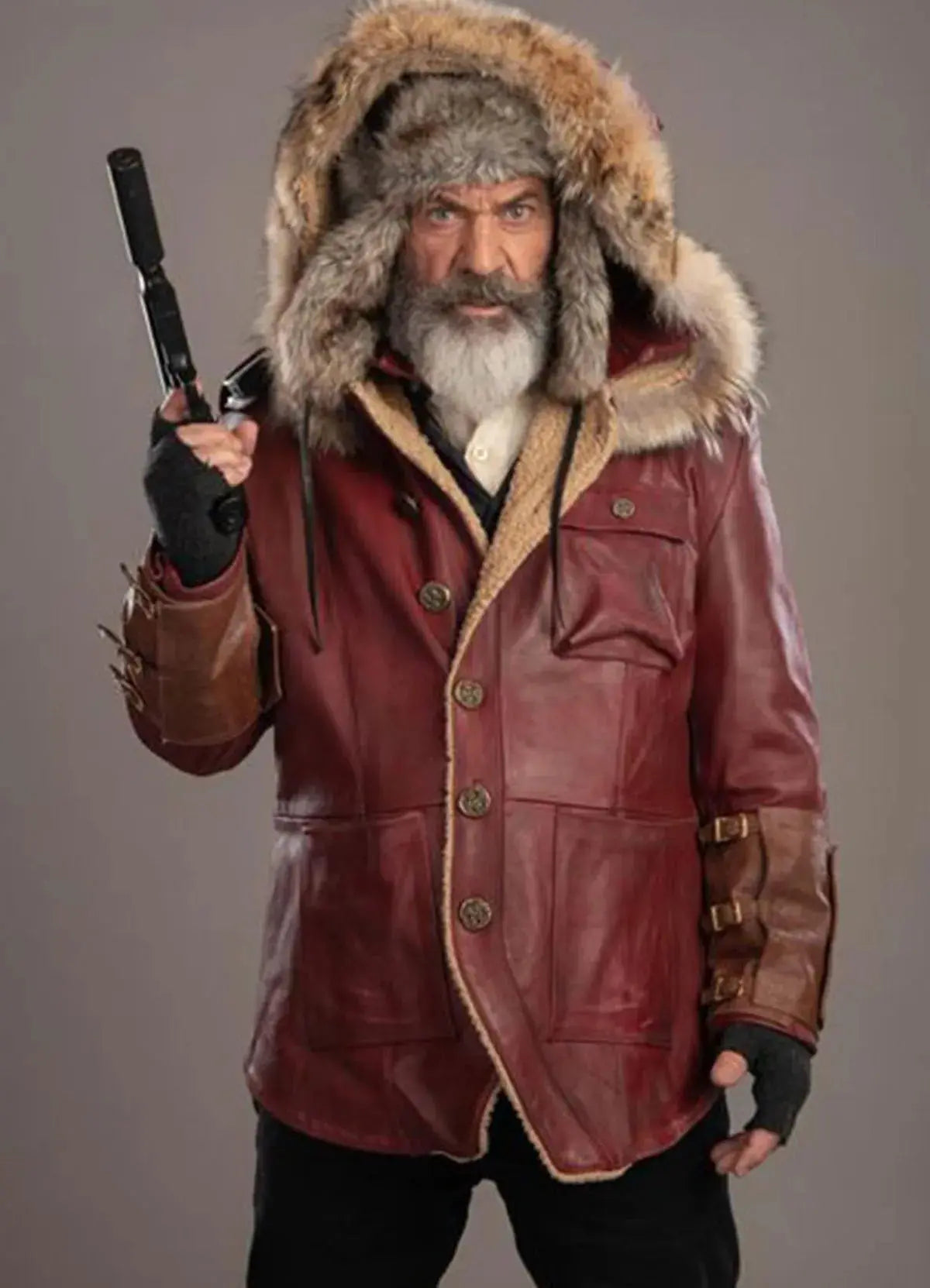 Mel Gibson Fatman Parka Leather Jacket