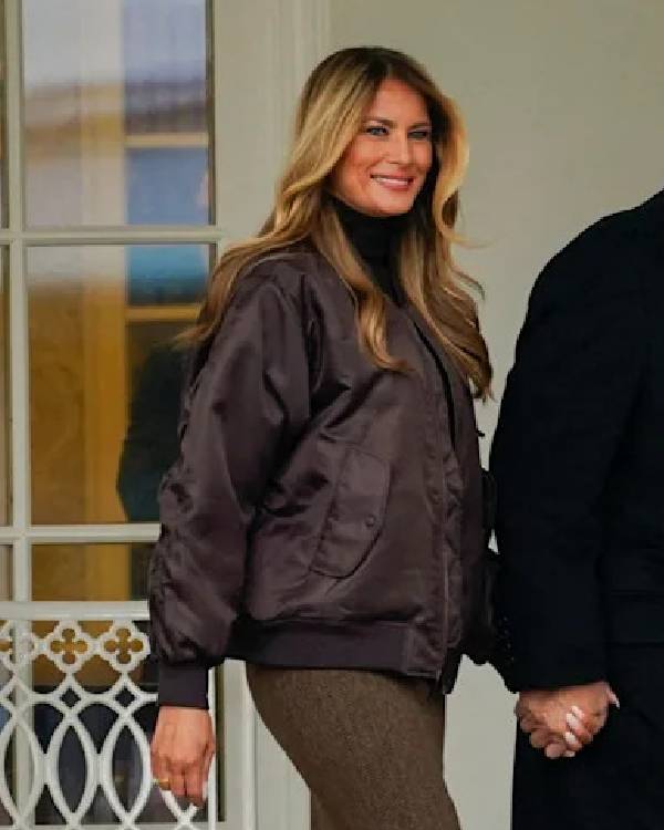 Melania Trump Brown Bomber Jacket