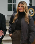 Melania Trump Brown Bomber Jacket