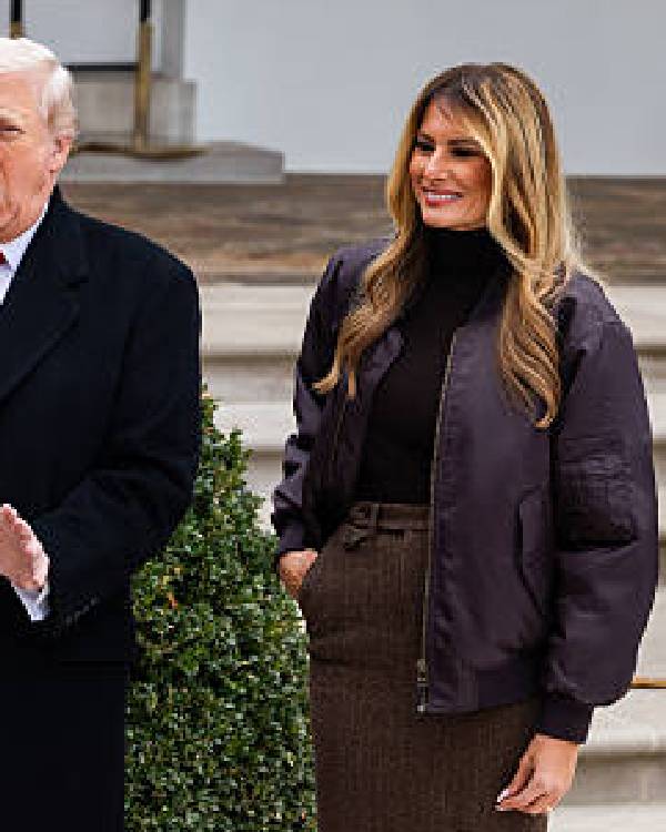 Melania Trump Brown Bomber Jacket