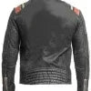 Men Retro Cafe Racer Vintage Motorcycle Leather Jacket