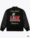 Men’s Black Philadelphia Eagles Super Bowl LIX Champions Full-Snap Varsity Jacket Clanton Jacket