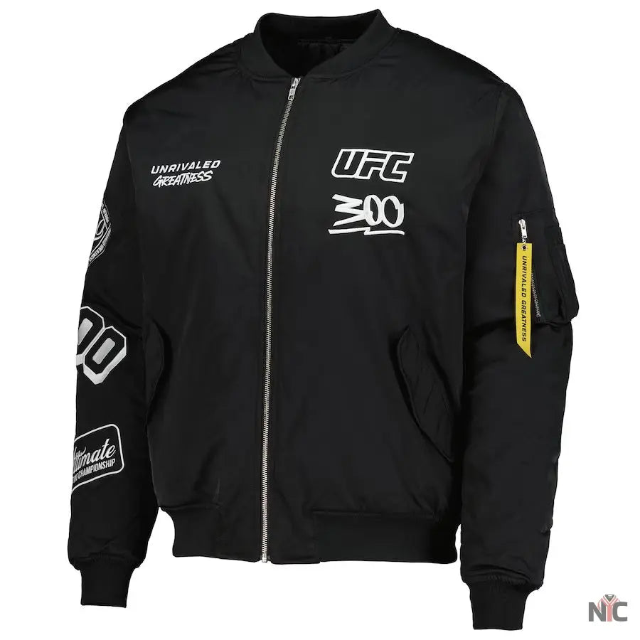 Men’s Black UFC 300 Full-Zip Bomber Jacket Clanton Jacket