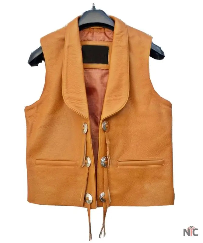 Men’s Bonanza Leather Vest Clanton Jacket