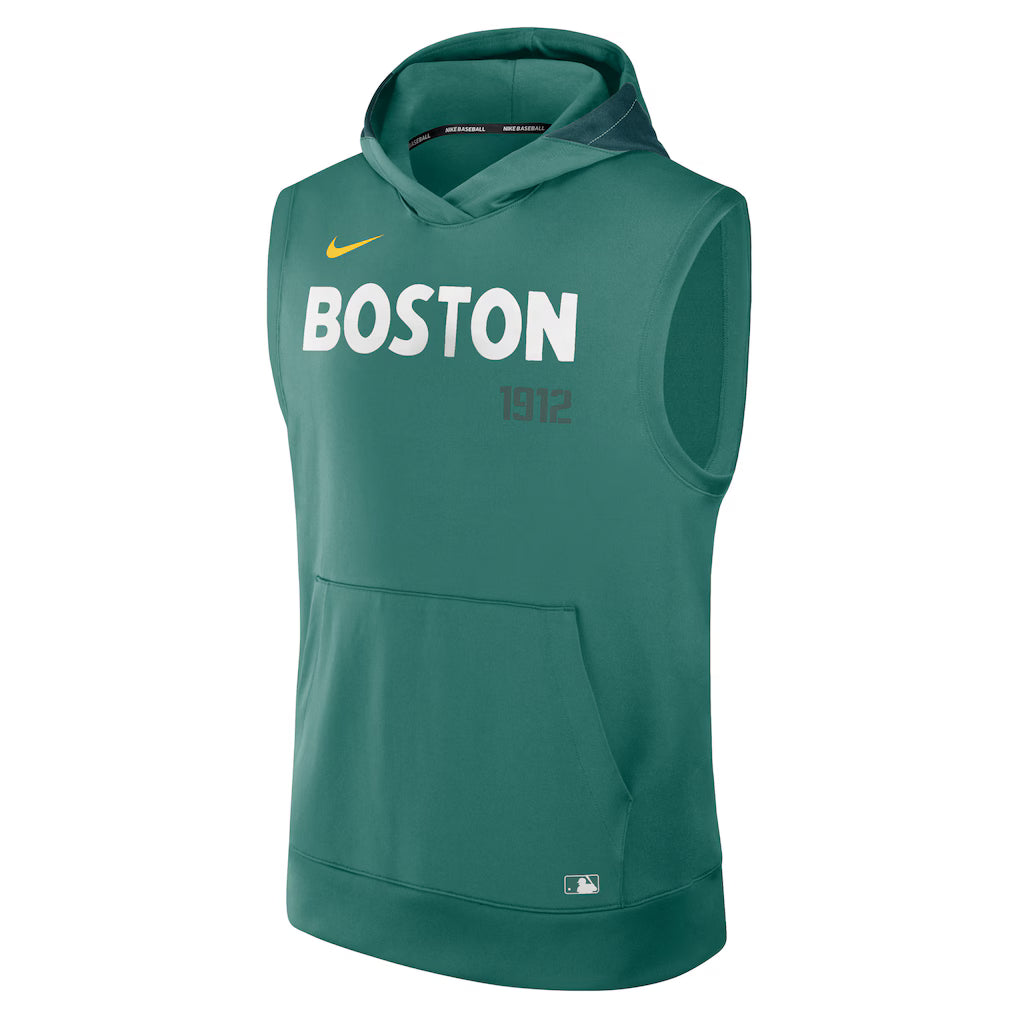 Men’s Boston Red Sox Nike Green Sleeveless Pullover Hoodie Clanton Jacket