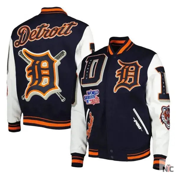 Men’s Detroit Tigers Mash Up Logo Varsity Full-zip Jacket Clanton Jacket