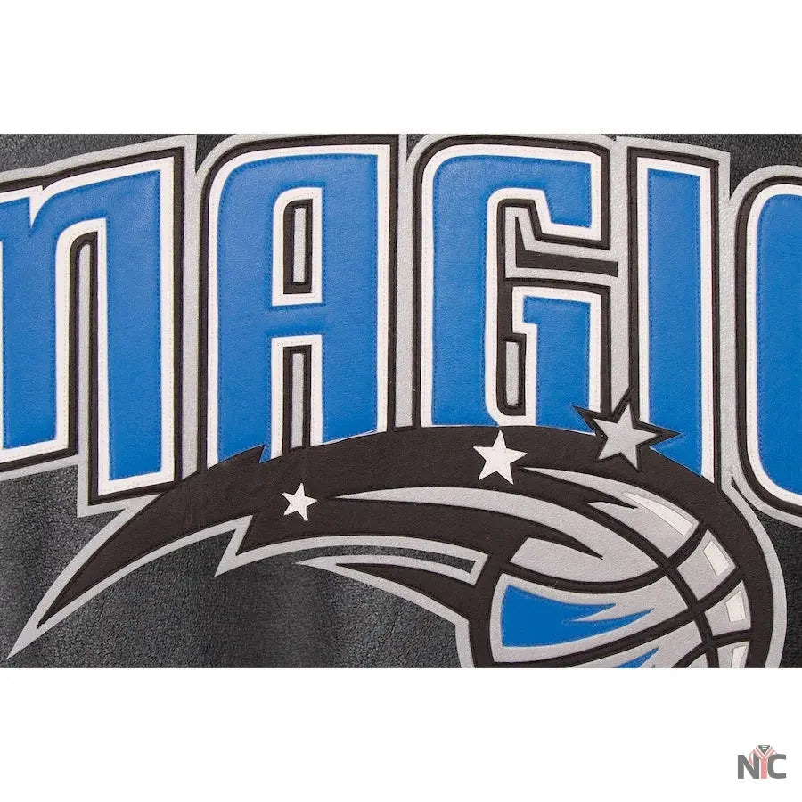Men’s JH Design Black Orlando Magic Leather Jacket Clanton Jacket