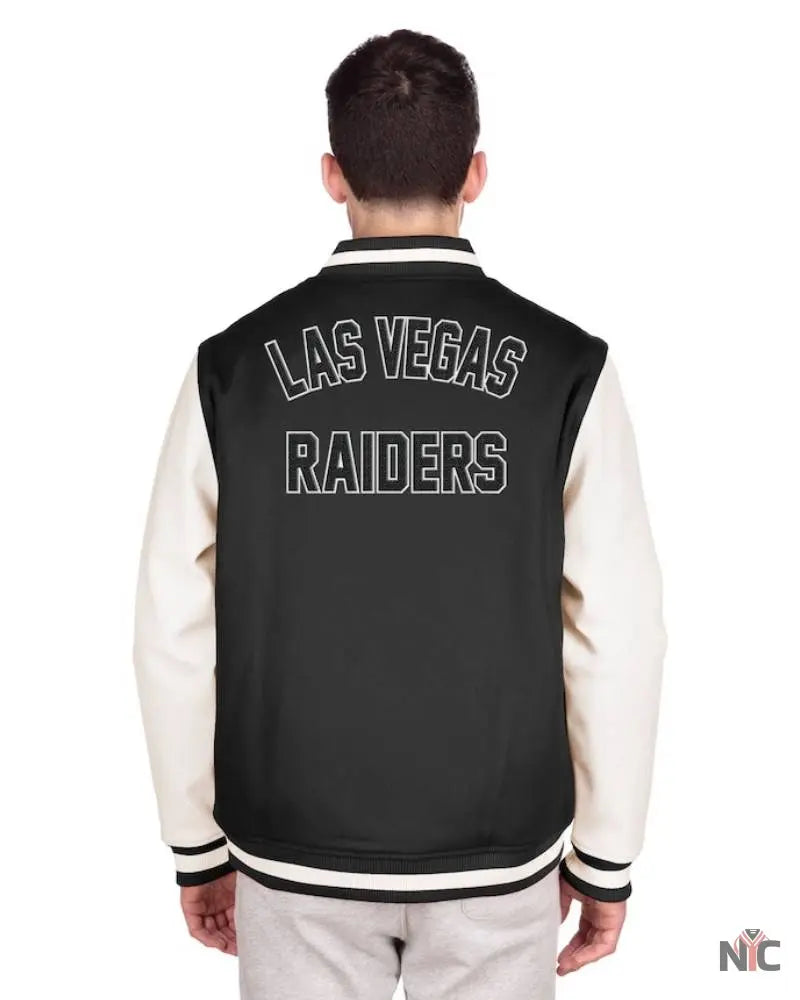 Men’s New Era Black Las Vegas Raiders Third Down Varsity Full-Snap Jacket Clanton Jacket