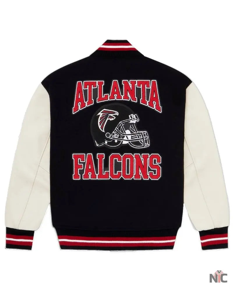 Men’s OVO x NFL Black Atlanta Falcons Full-Snap Varsity Jacket Clanton Jacket