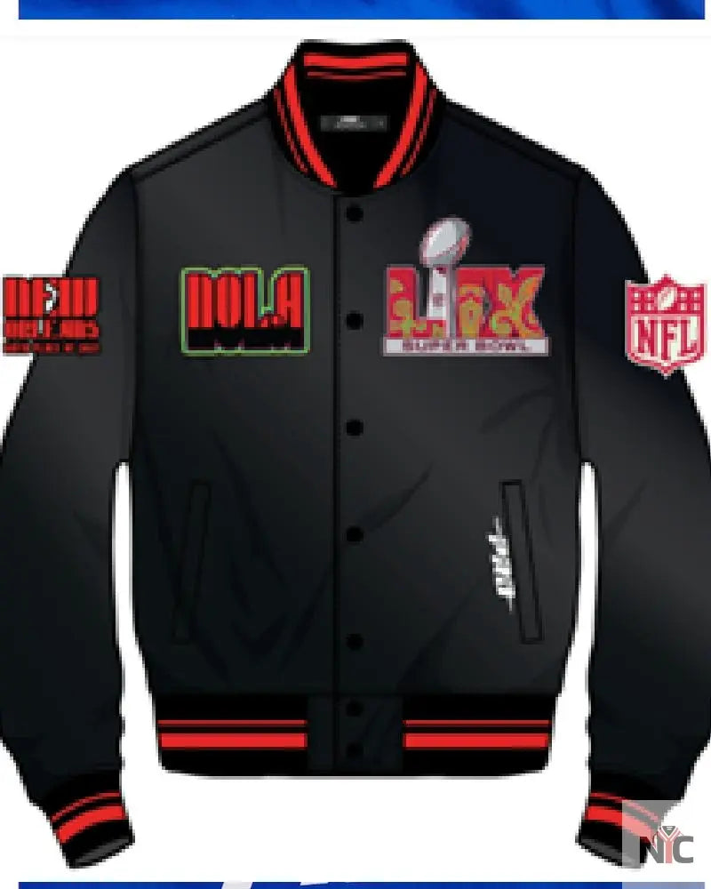 Men’s Pro Standard Black Super Bowl LIX 59 Rib Sublimated Satin Jacket Clanton Jacket