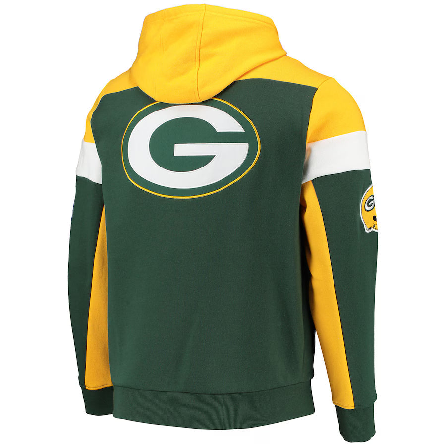 Men's Starter Green/Gold Green Bay Packers Logo Extreme Full-Zip Hoodie - Clanton Jacket