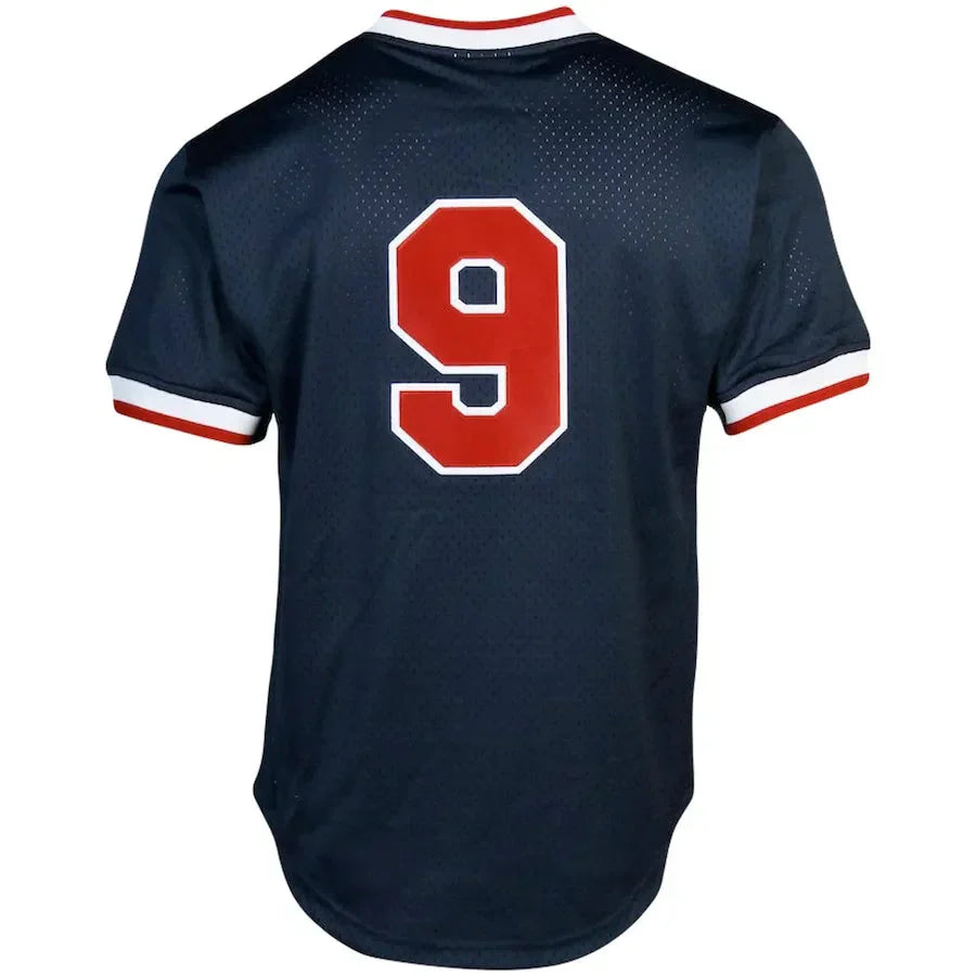 Men's Boston Red Sox Ted Williams Mitchell & Ness Navy Cooperstown Collection Big & Tall Mesh Batting Practice Jersey Kansas Jacket