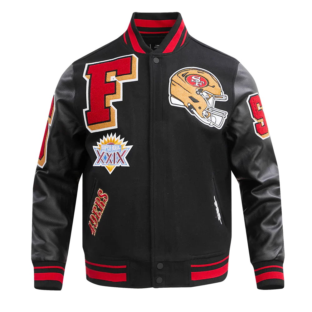 Men’s San Francisco 49ers Mashup Wool Varsity Jacket Clanton Jacket