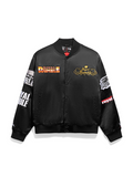 Men's Chalk Line Black Royal Rumble Historic Logos Quilted Satin Full-Snap Jacket USA Jackets