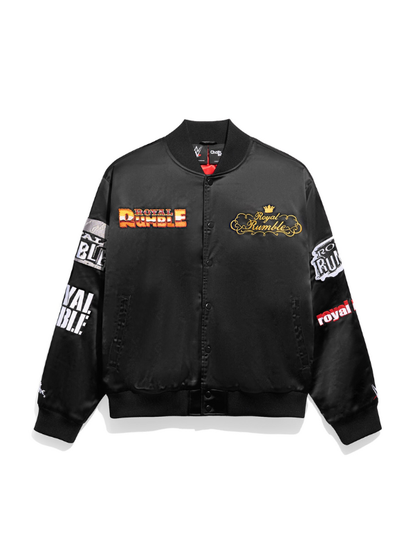 Men's Chalk Line Black Royal Rumble Historic Logos Quilted Satin Full-Snap Jacket USA Jackets