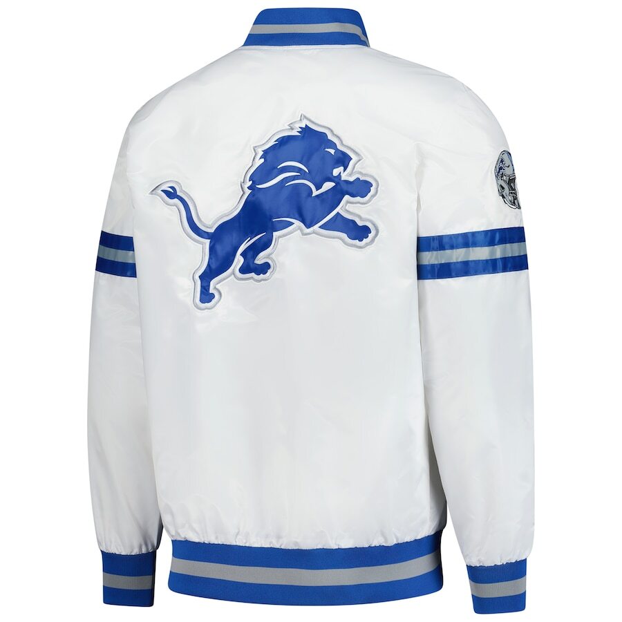 Men’s Detroit Lions Starter White Scout Full-Snap Varsity Jacket Clanton Jacket