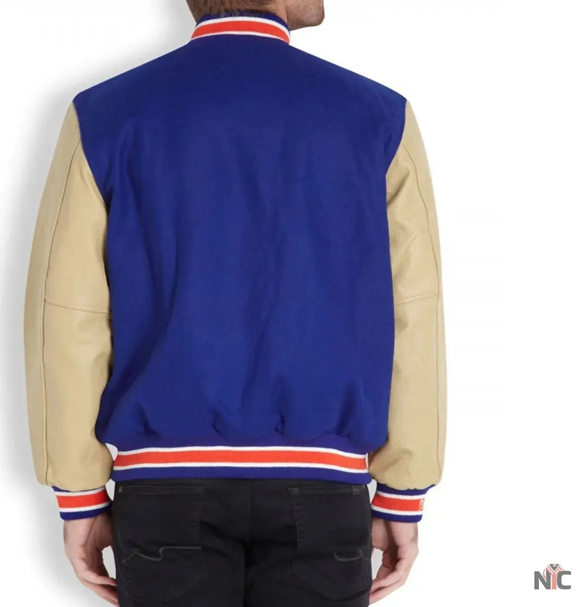 Mens New York Knicks Blue Letterman Jacket Clanton Jacket