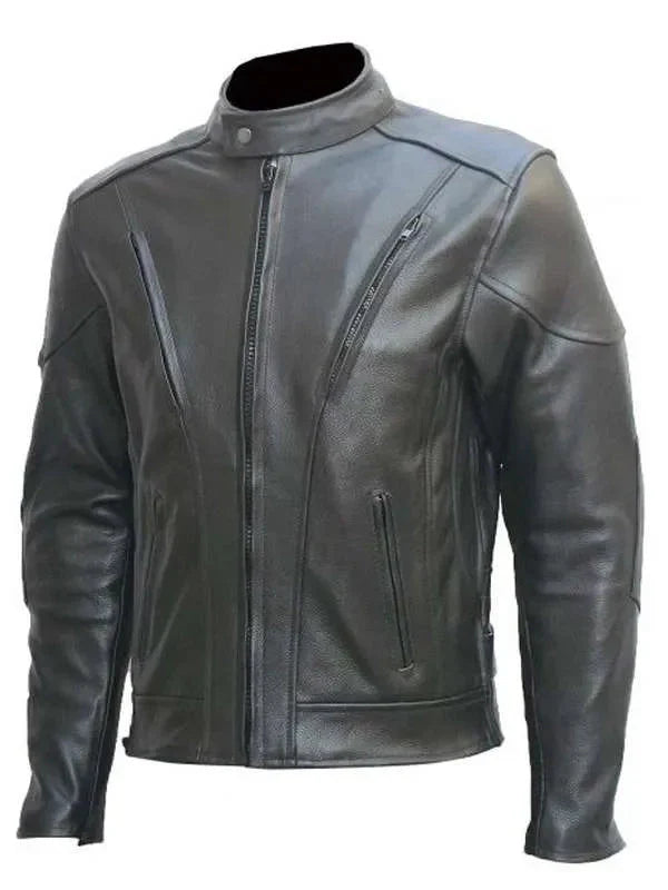 Men’s Motorcycle Riding Black Leather Jacket Clanton Jacket