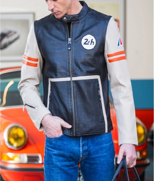 Mans Karl 24h Le Ecru Black Leather Jacket USA Jackets