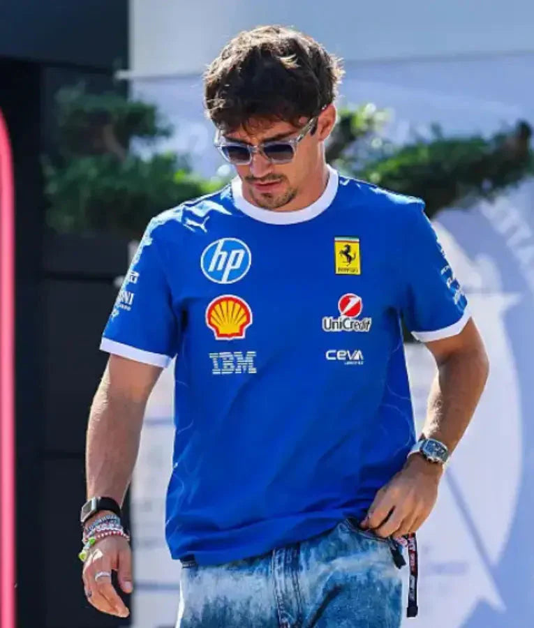Charles Leclerc F1 Grand Prix Of Italy Blue T-shirt USA Jackets