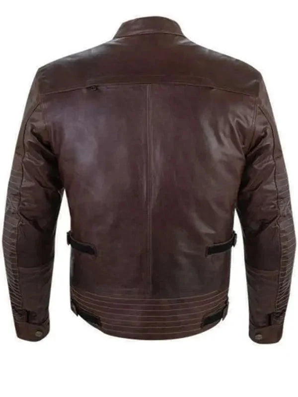Brown Cafe Racer Real Leather Jacket For Men Clanton Jacket