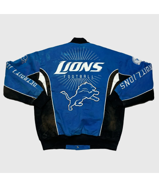 Vintage Detroit Lions Blue Racing Jacket USA Jackets