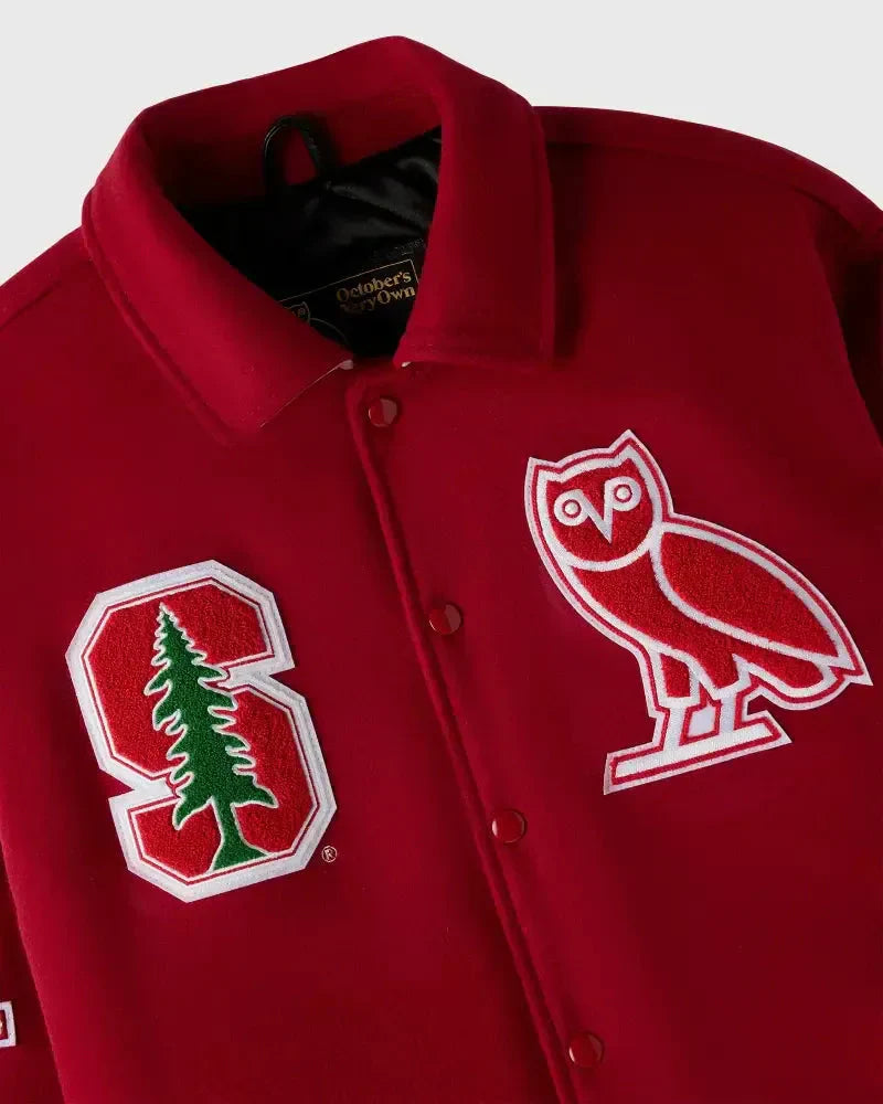 Stanford Campus Red Varsity Jacket Clanton Jacket