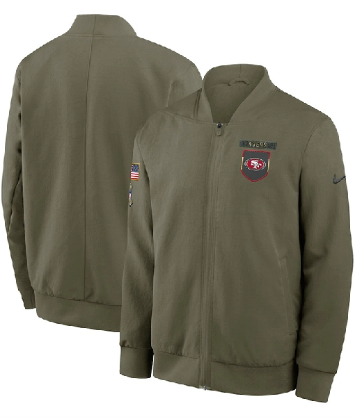 San Francisco 49ers 2025 Salute To Service Bomber Jacket USA Jackets