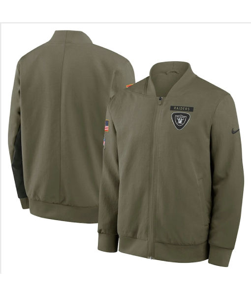 Las Vegas Raiders 2025 Salute To Service Bomber Jacket USA Jackets