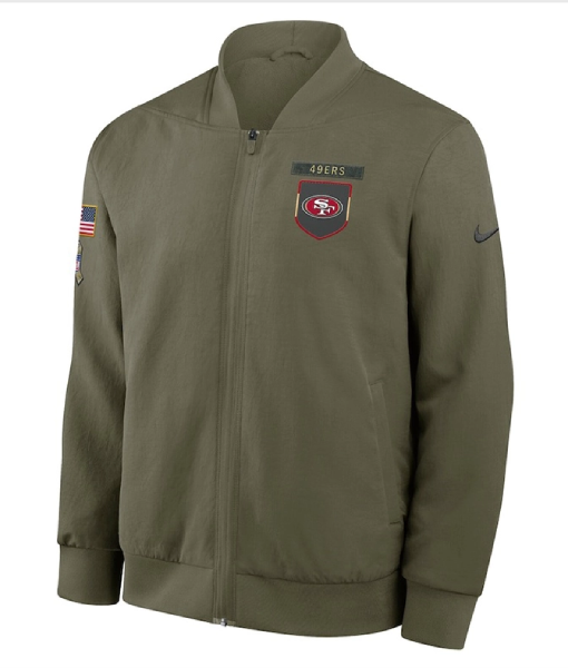 San Francisco 49ers 2025 Salute To Service Bomber Jacket USA Jackets