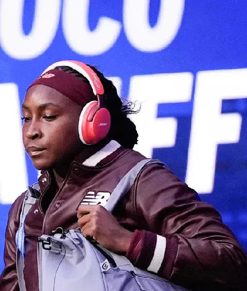Coco Gauff 2025 US Open Leather Varsity Jacket USA Jackets