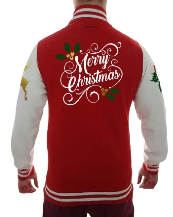 Merry Christmas Red Varsity Jacket